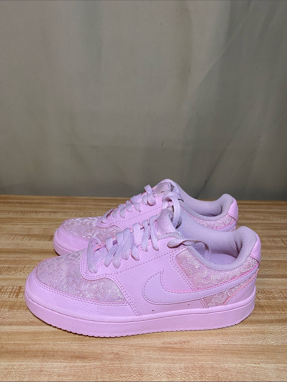Nike Court Vision Low Pink Foam Lace  Lifestyle Sneakers Women’s 5.5/Kids 4Y